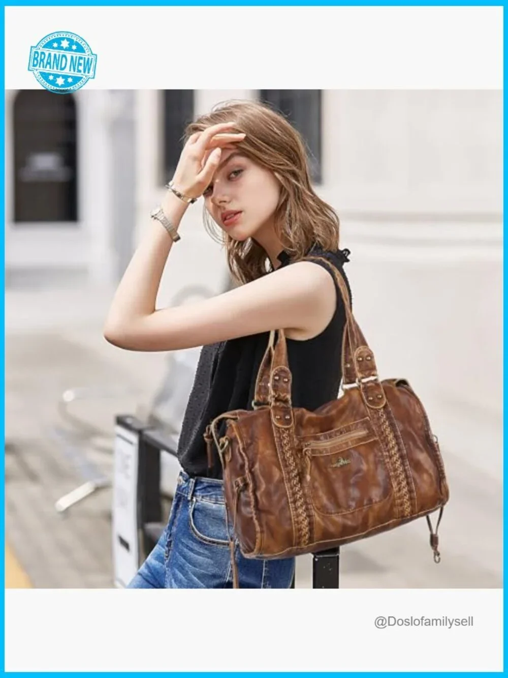 Vegan Leather Hobo Satchel Handbag Large Tote Shoulder Bag Laptop Purse